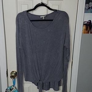 bluish gray shirts with a tie bottom